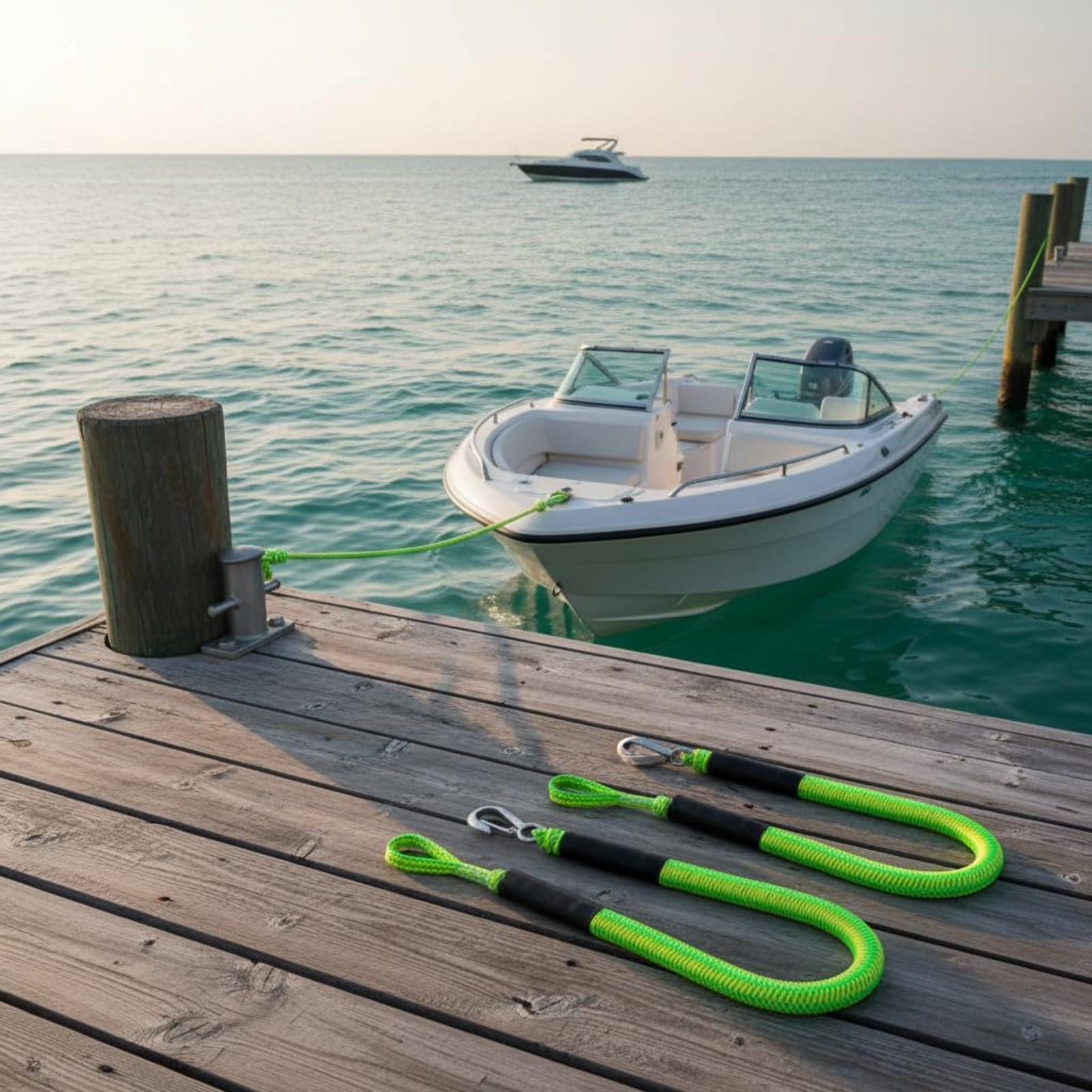 Corda Ormeggio Marina Fune Ormeggio Cavo Bungee Linea Attracco con Assorbimento Colpi Nucleo Elastico 10mm Gancio Inox 316 Galleggiante con Doppio, 6FT 2 PEZZI