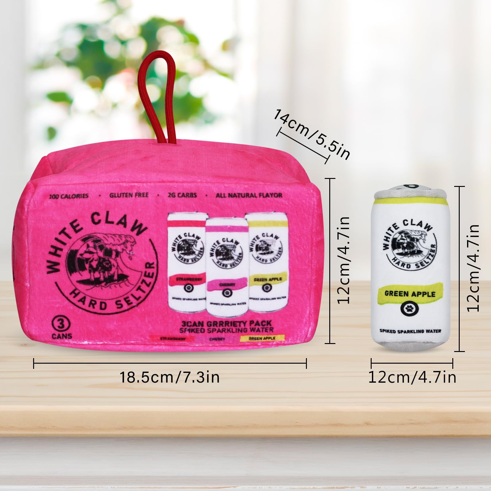 Juguete chirriante de peluche para cachorros, divertido patrón de botella de vino de imitación, tres juguetes en miniatura y juego de combinación de casa de actividades, adecuado para regalos