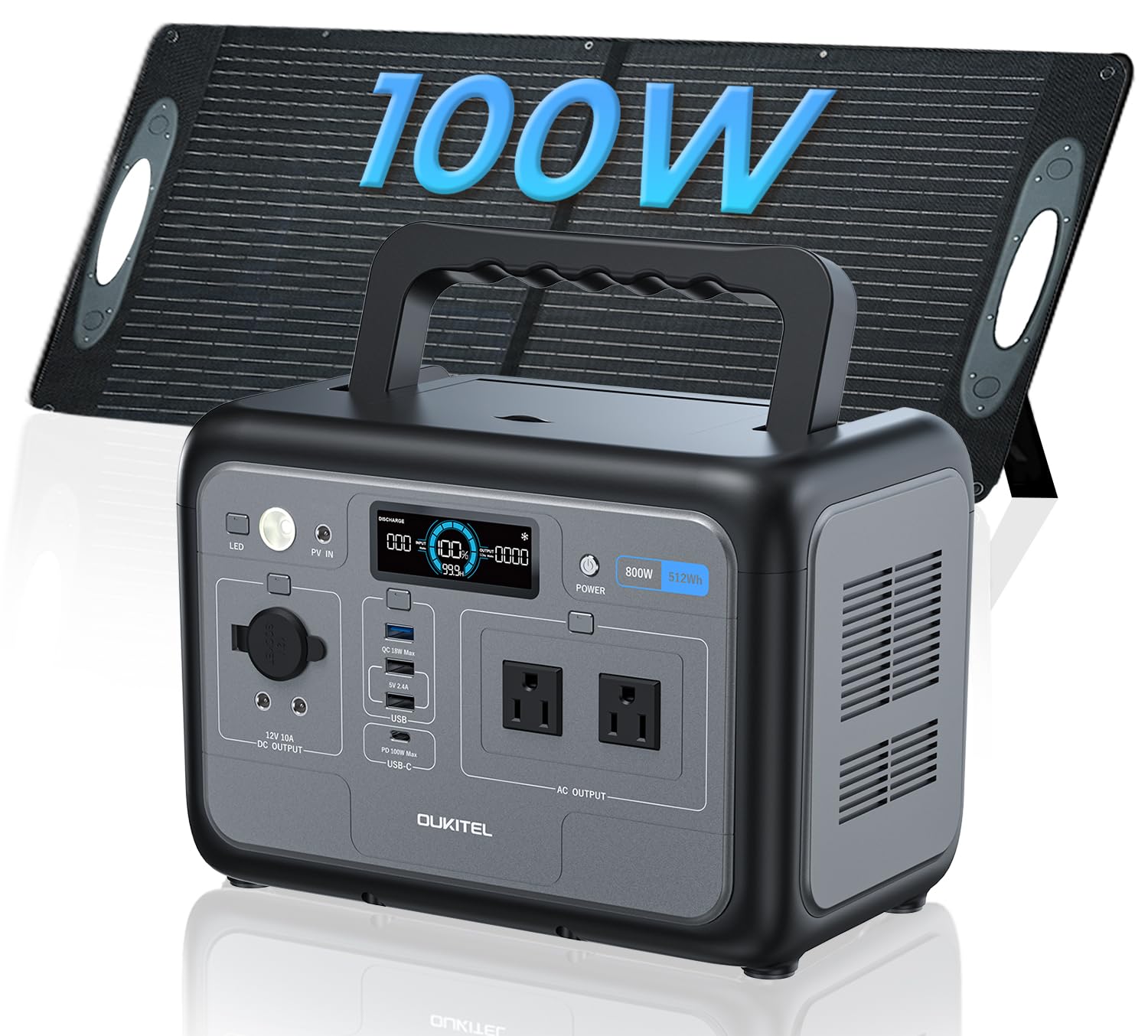 OUKITEL ポータブル電源 512WH 800W 送料込み新品未使用 Amazon.co.jp: OUKITEL ポータブル電源 800W/512Wh と100W ソーラー