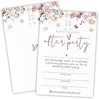 Ebned Floral Happily Ever After Wedding Invitations - 25 Fill-in Cards with Envelopes for Bridal Showers, Engagement Parties & Newlyweds