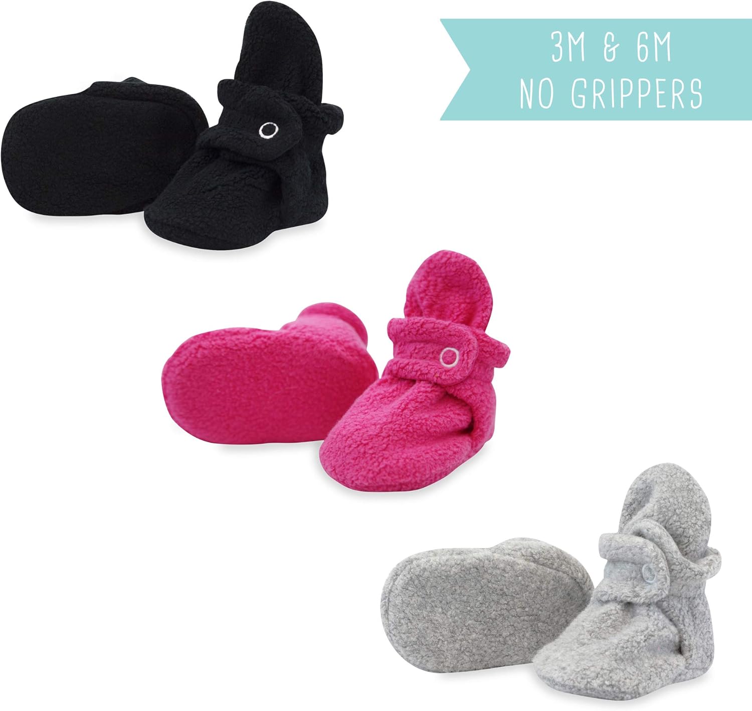 Zutano Cozie Fleece Baby Booties, Unisex, For Newborns and Infants, Fleece, 3-Pack: Clothing, Shoes & Jewelry