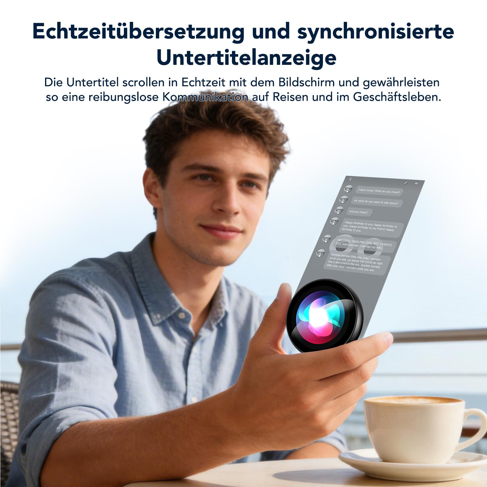 Z01 KI Sprachübersetzer & Übersetzer – Tragbares Übersetzungsgerät mit HD-Touchscreen, Translator für 60 Sprachen, Echtzeit Sprachübersetzung für Reisen, Geschäft und Meetings