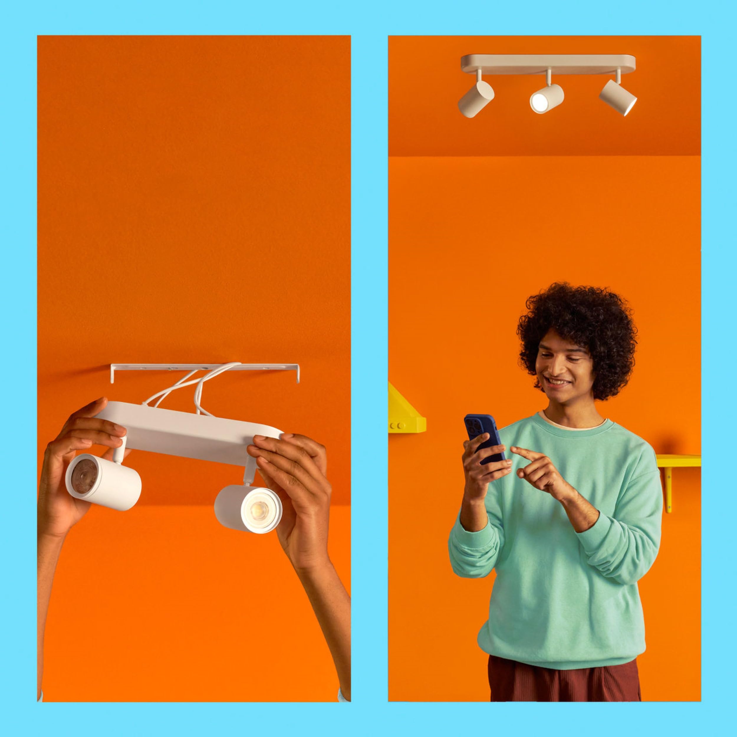 WiZ Spots LED connecté Wi-Fi IMAGEO noir 2x5W, 2700-6500K, Nuances de Blanc, fonctionne avec Alexa, Google Assistant et Apple HomeKit