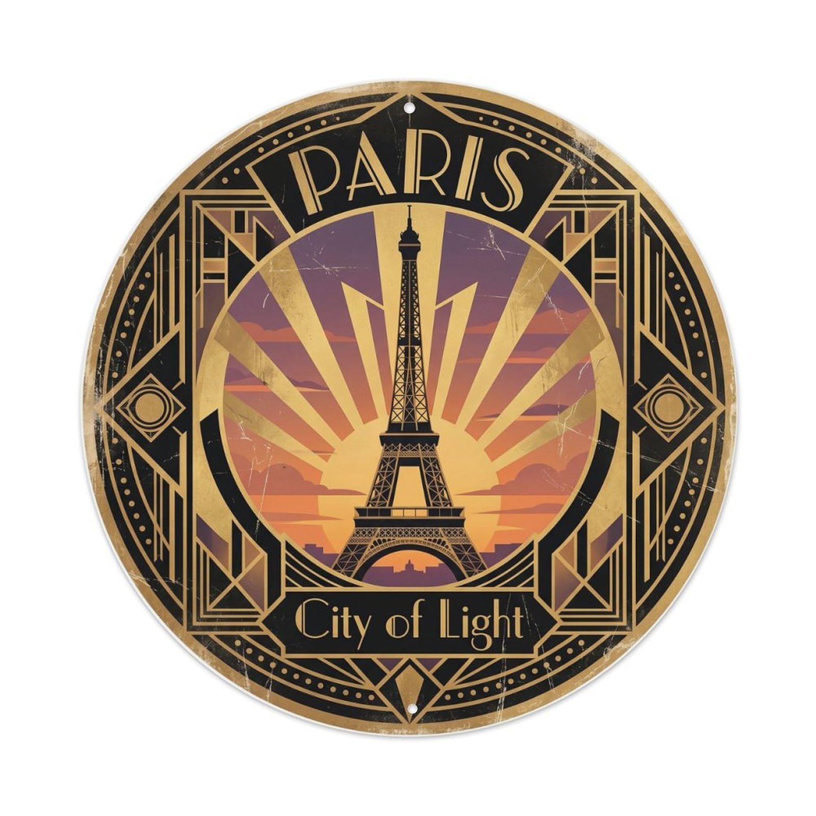 Fqnyr Style Vintage Travel Paris France Destination Metal Tin Sign
