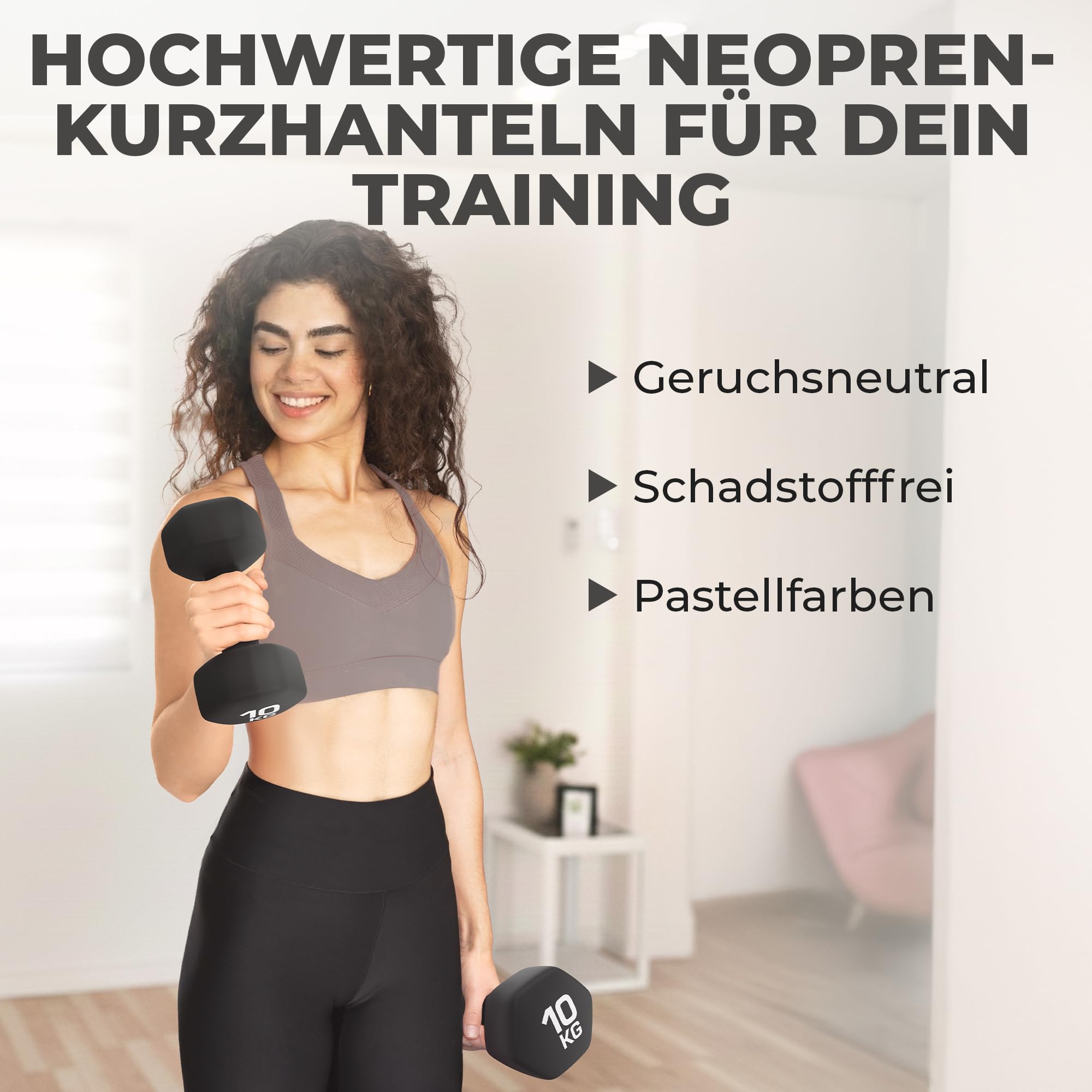 HQ Germany® Hanteln Set [geruchsfreie Pastellfarben] - Hanteln 2 Stück für Pilates und Kraftraining, Hantelset Home Gym, Dumbbells, Gewichte Hantel, Hantel Set, Kurzhanteln, Handeln für Frauen - 2