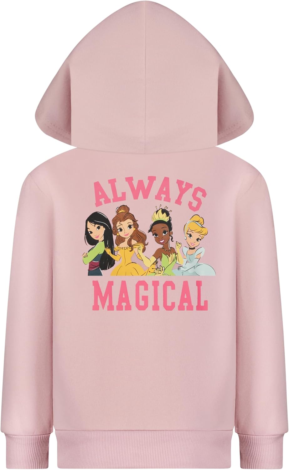 Disney Princess Cinderella, Belle, Tiana and Mulan Girls Hoodie, T-Shirt and Pant Set for Toddlers and Big Kids - Image 3
