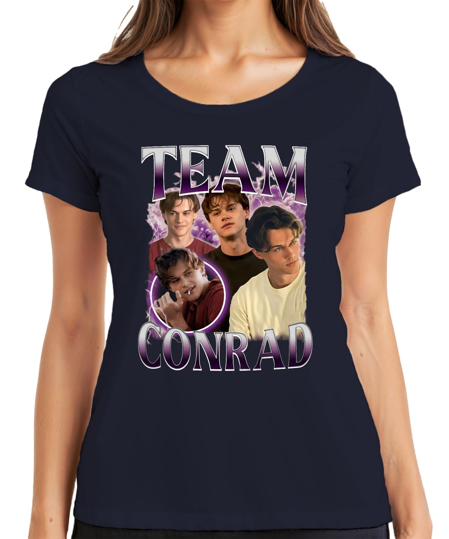 Printera Women's Navy Team Conrad Fan Gift Fan Club Series Fan The Summer I Got Pretty T-Shirt, L