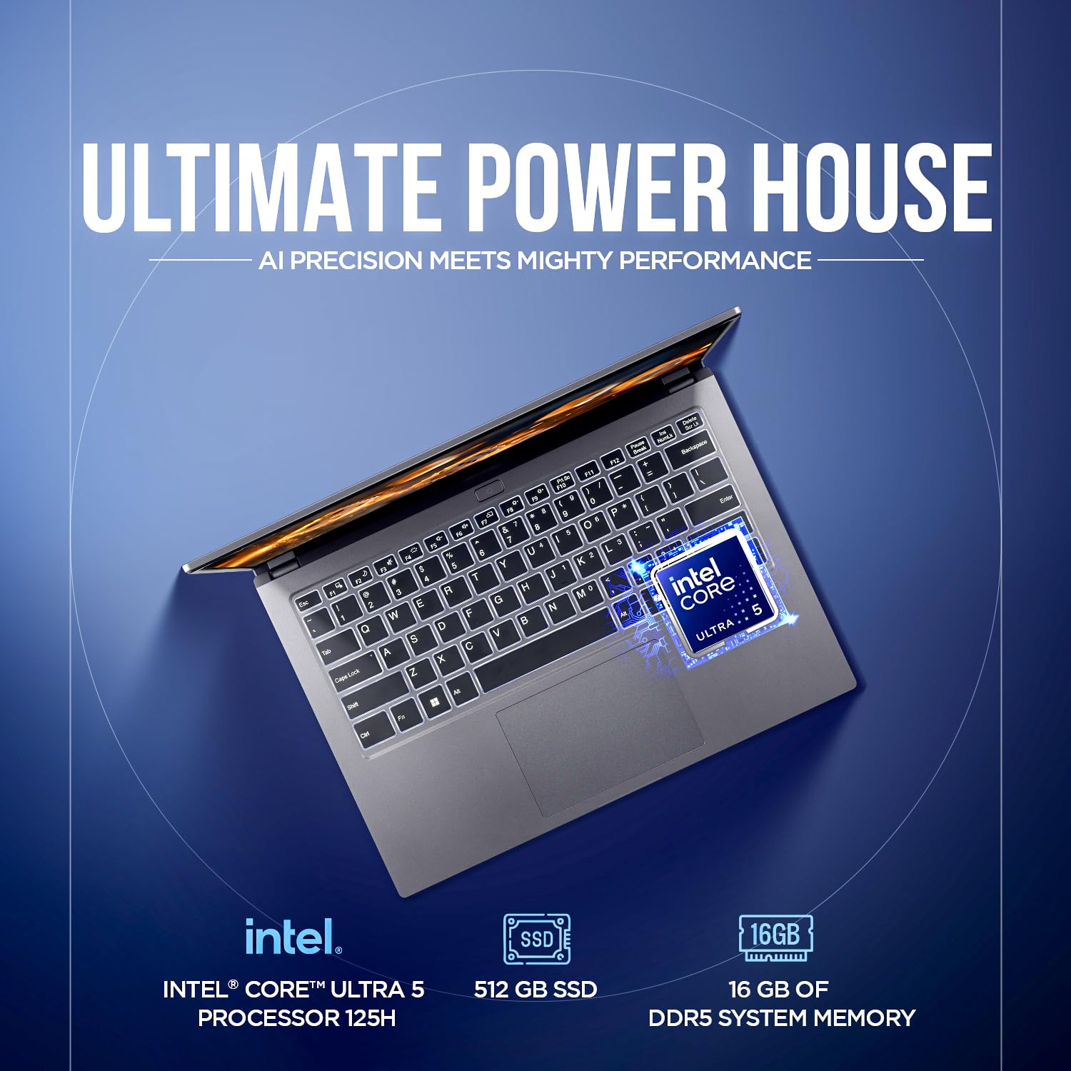 acer Aspire Go 14, Intel Core Ultra 5 125H (14th Gen),16GB DDR5 RAM/512GB SSD, WUXGA IPS, 14.0"/35.56 cm, Win 11, MS Office, Steel Gray, 1.5 kg, AG14-71M,Backlit Keyboard, AI Powered Premium Laptop 35 71eoS5eBSVL. SL1500