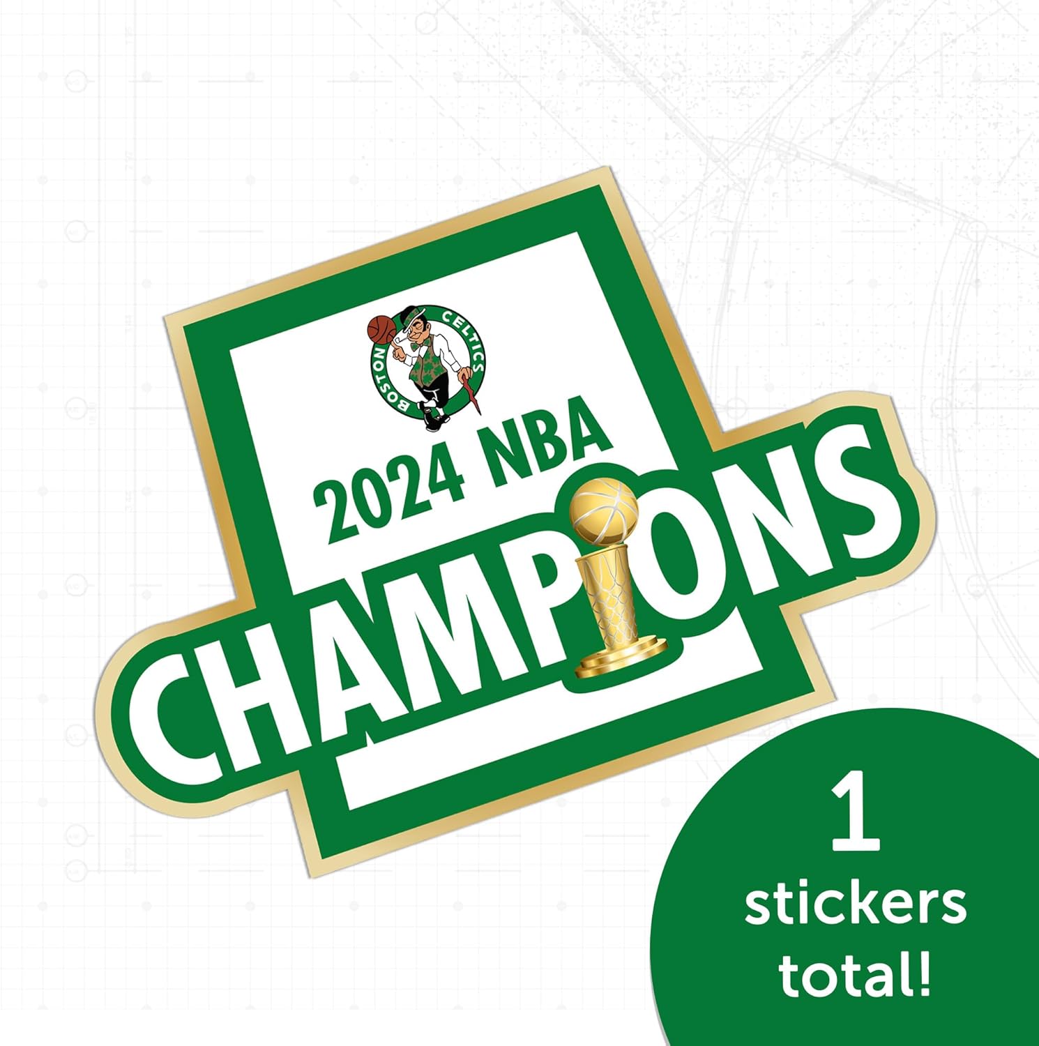 Desert Cactus Boston Celtics 2024 Champions Championship NBA Officially Licensed Sticker Vinyl Decal Laptop Water Bottle Car Scrapbook (2024 Champions IND Sticker) - Image 4