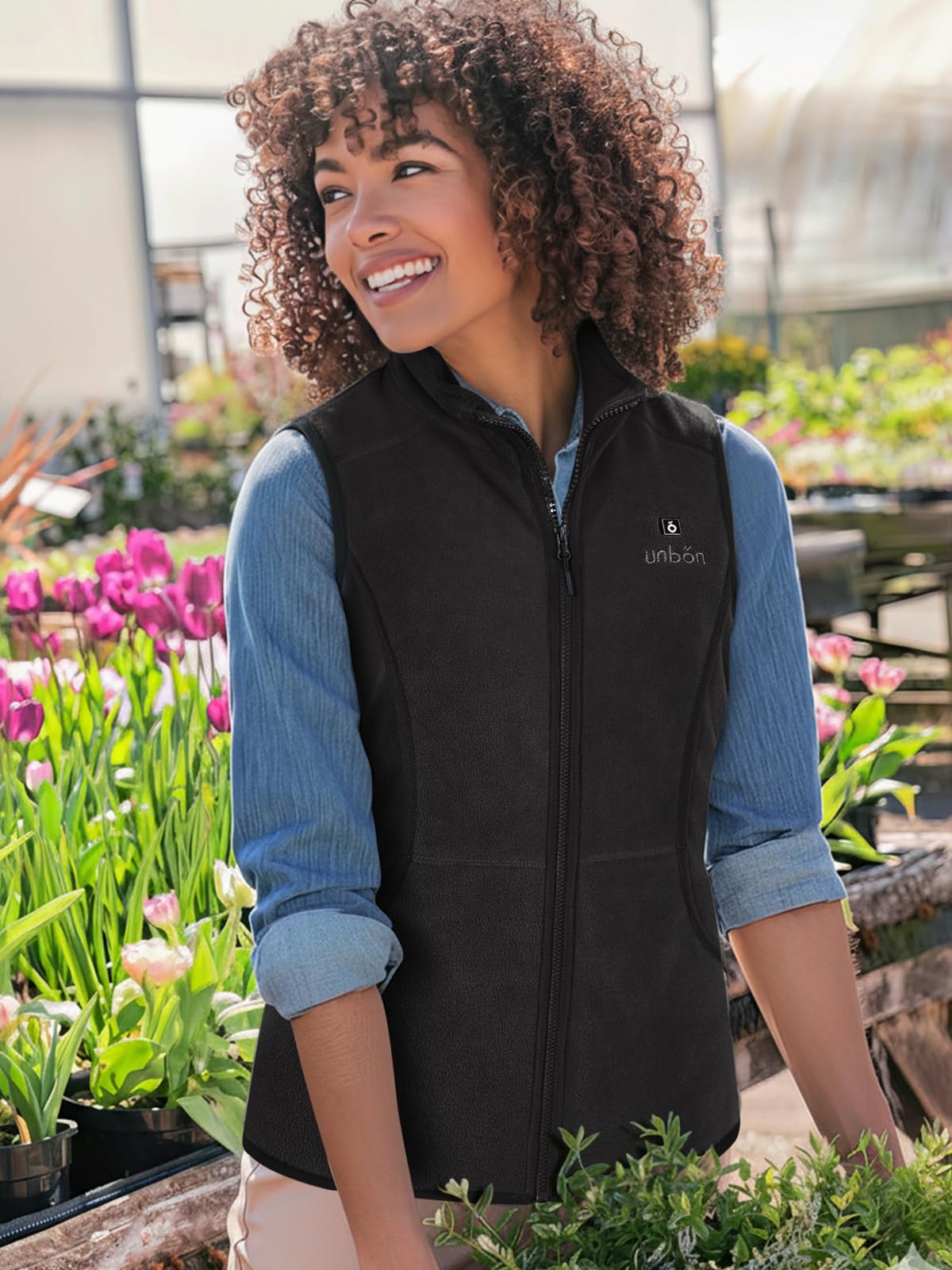 UNBON Gilet Riscaldato Donna, Giubbotto Riscaldato Donna con Batteria USB 10000mAh, Gilet Riscaldante Pile con 3 Temperatura 6 Zone Calore, Giubbotto Riscaldante Termico, Giacca Riscaldata Invernale