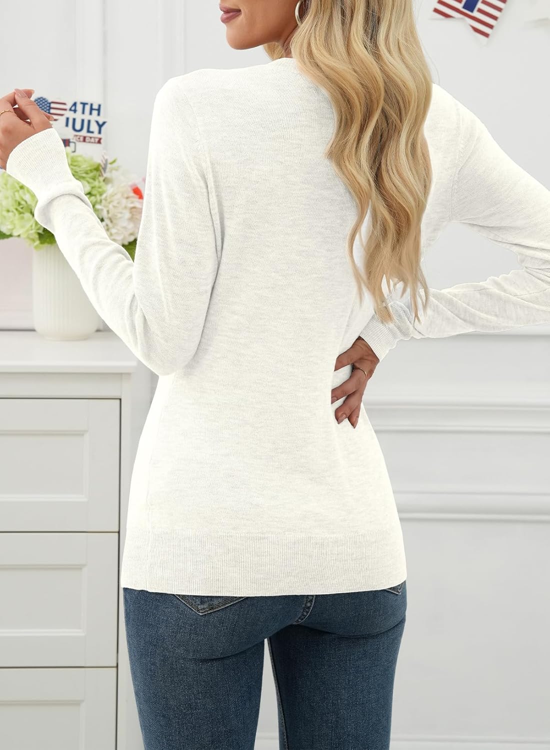 EVALESS Spring Sweaters for Women 2026 Trendy Wool Blend Sweaters Long Sleeve Crewneck Spring Outfits Pullover Sweater Tops - Image 6