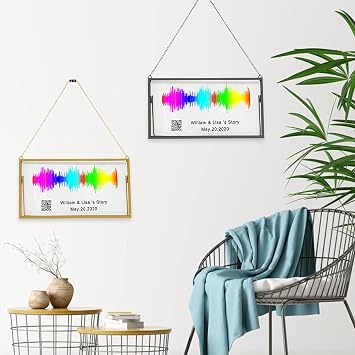 Soundwave Art Personalized,Sound Wave Artwork Frame Custom Music Wedding Gifts Scannable Audio Plaque with QR Code - Aluminum Alloy