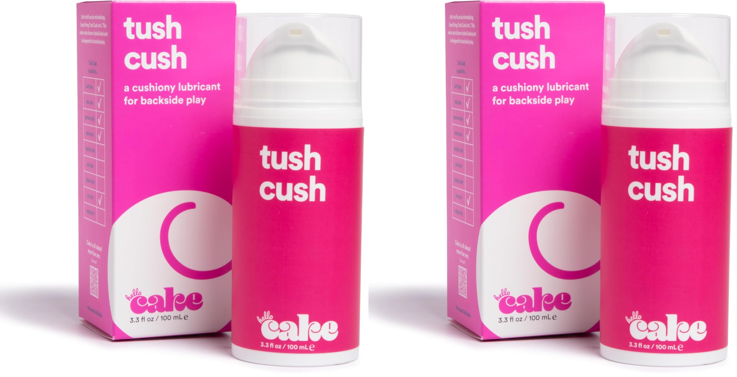 Hello Cake Toy Lube, Adult Toy Friendly, Thick Non-Drip Jelly Water-Based Personal Lubricant for Men, Women, and Couples, 3.3 fl oz: Tush Cush 3.3 Fl Oz (Pack of 2)