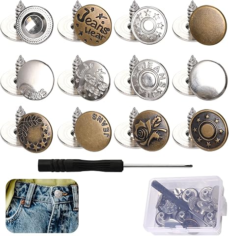 Lot De 20 Boutons Pression Pour Jeans - Motif Fleur En Métal Vieilli Bronzé, Diamètre 17 Mm, Fabrication Française