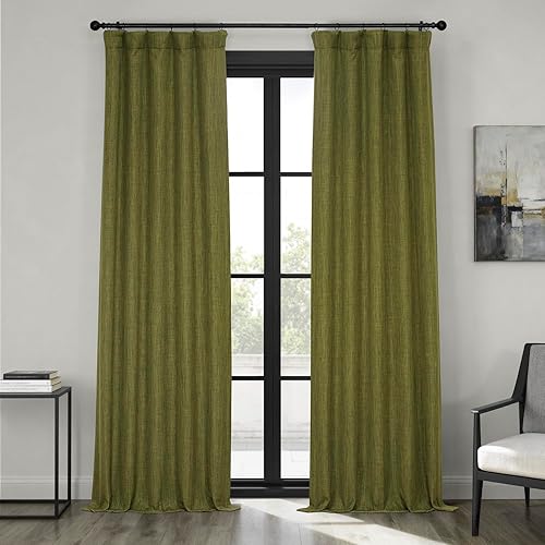HPD Half Price Drapes - Cortinas de lino sintético para sala de estar (1 panel) - 50 pulgadas de ancho x 120 pulgadas de largo - Cortinas