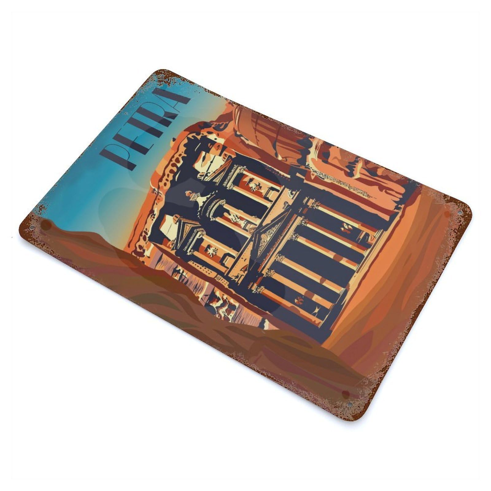 Petra Majesty Rust Effect Tin Sign 11.8"x7.9", Farmhouse Wall Decor for Farmhouse, Kitchen And Entryway Decor