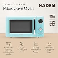 Vista 2 de Haden Horno microondas de 700 vatios y 0.7 pies cúbicos con controles digitales, descongelación e inicio instantáneo para encimera, pequeño Turquesa