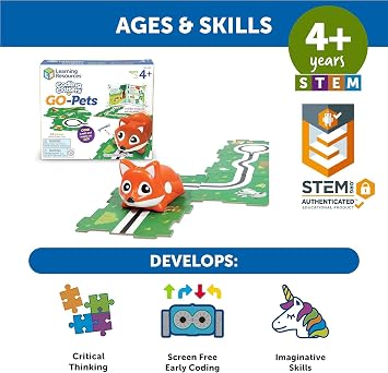 Learning Resources Coding Critters Go Pets Scrambles the Fox Coding Robot, Screen Free Toys for Kids, Electronic Learning & Education Toys Set, Ages 4 and Up