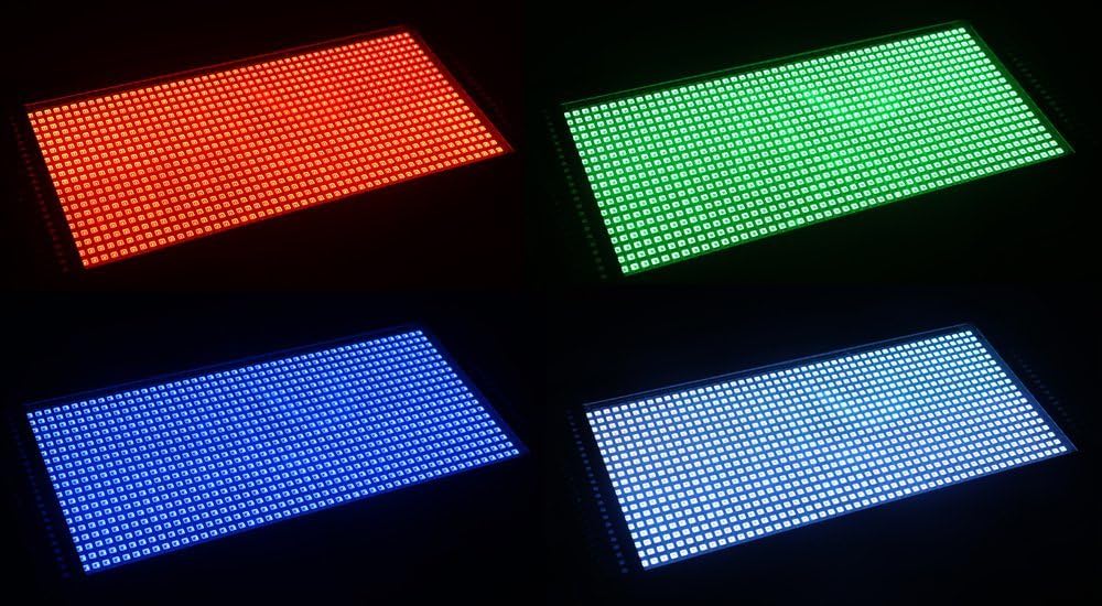 MAD OWL WKL-ST1000RGB LED RGB Strobe Light displaying red, green, blue, and white colors