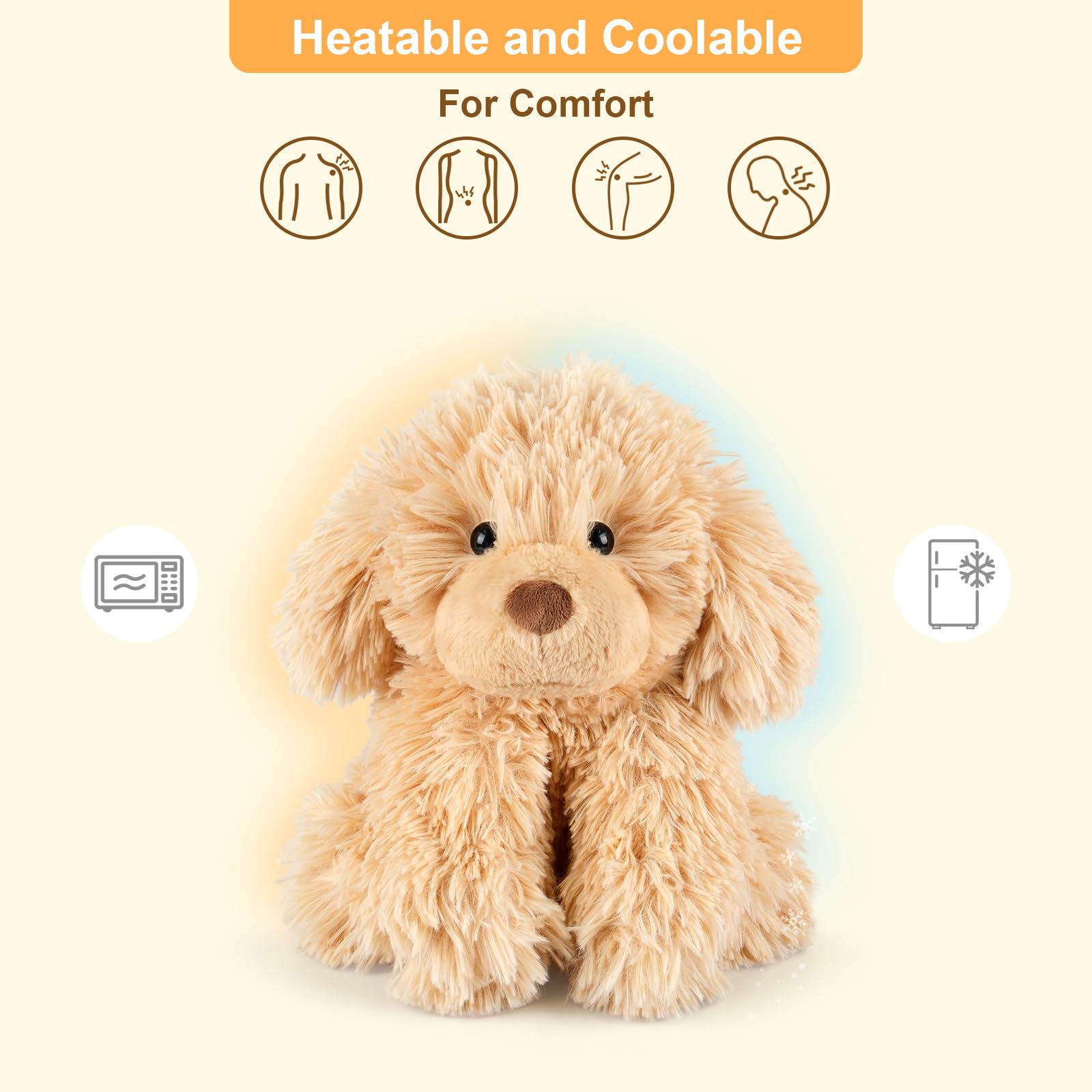 SuzziPals Warmable Golden Retriever Plush Toy, Microwavable Stuffed Animal Heating Pads for Period & Stress Relief - Image 2