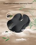 ProtoArc Seat Cushion, Office Chair Cushion for Sciatica, Coccyx Cushion, Ergonomic Memory Foam Seat Cushion for Car, Home, Pressure Relief Pad for Hip, Tailbone, All Day Comfort - Black