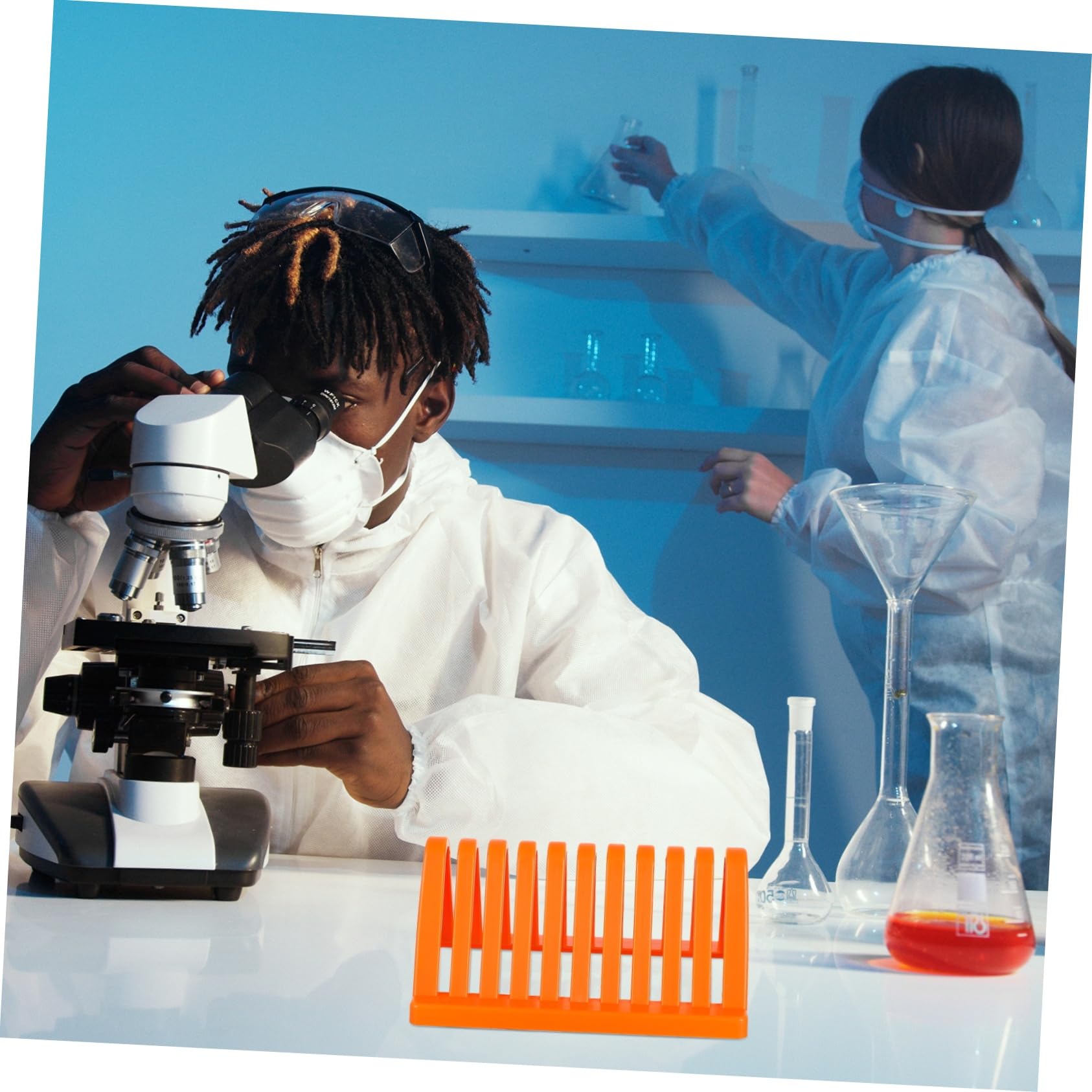 COLLBATH 2pcs Glass Slide Drain Racks Sink Dish Drying Rack for Histology Slides Lab Glassware Storage Portable Holder