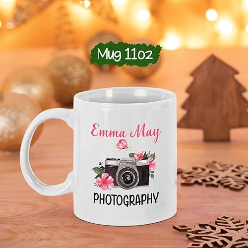 Miniatura 5 de Taza de cerámica personalizada para fotografía con nombre, tazas de fotografía de cámara personalizadas, tazas de café para fotógrafos, taza de café
