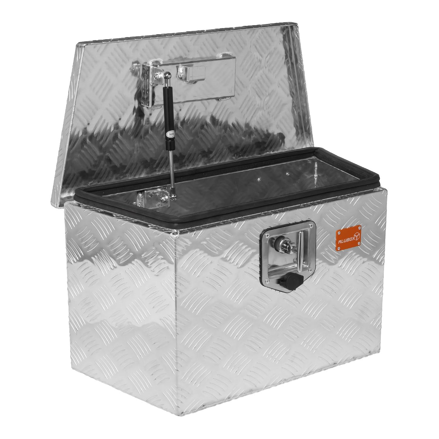 ALUBOX Riffelblech Deichselbox für PKW Anhänger - Anhängerbox 1,5 mm Aluminium 62/50 x 36 x 29 cm