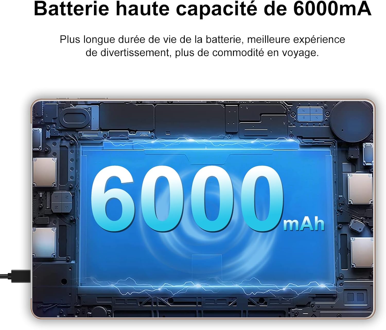 Tablet 10 Pulgadas, 10GB RAM + 64GB ROM Ampliable 1TB, Android, WiFi 5G/2.4G, Octa-Core 2.0GHz, 6000mAh, Cámara 5MP+8MP, Cuerpo Metálico, GPS, BT 5.0, USB-C – Oro 6