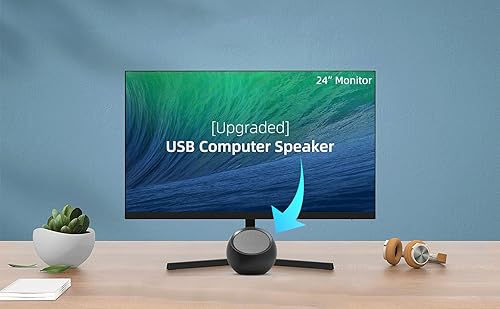 Miniatura 6 de Actualizado Altavoces USB para computadora de escritorioPCportátil  Pequeños altavoces externos Plug-n-Play con sonido cristalino, volumen fuerte,