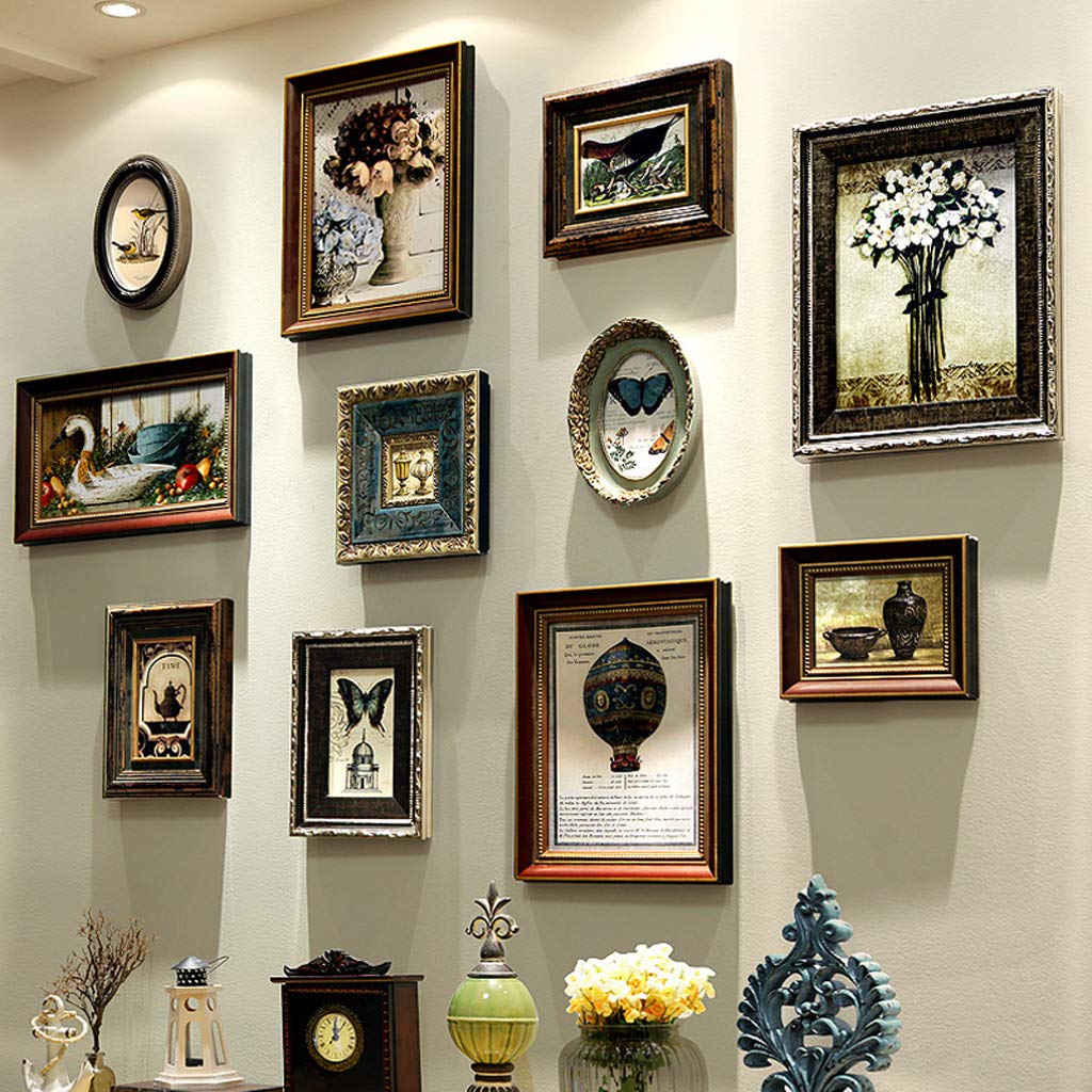 Generisch Holz Bilderrahmen Set für mehrere Fotos, Fotocollage aus massivem Holz mit Glas, Galerierahmen für Wohnzimmer und Zuhause, 6er Pack