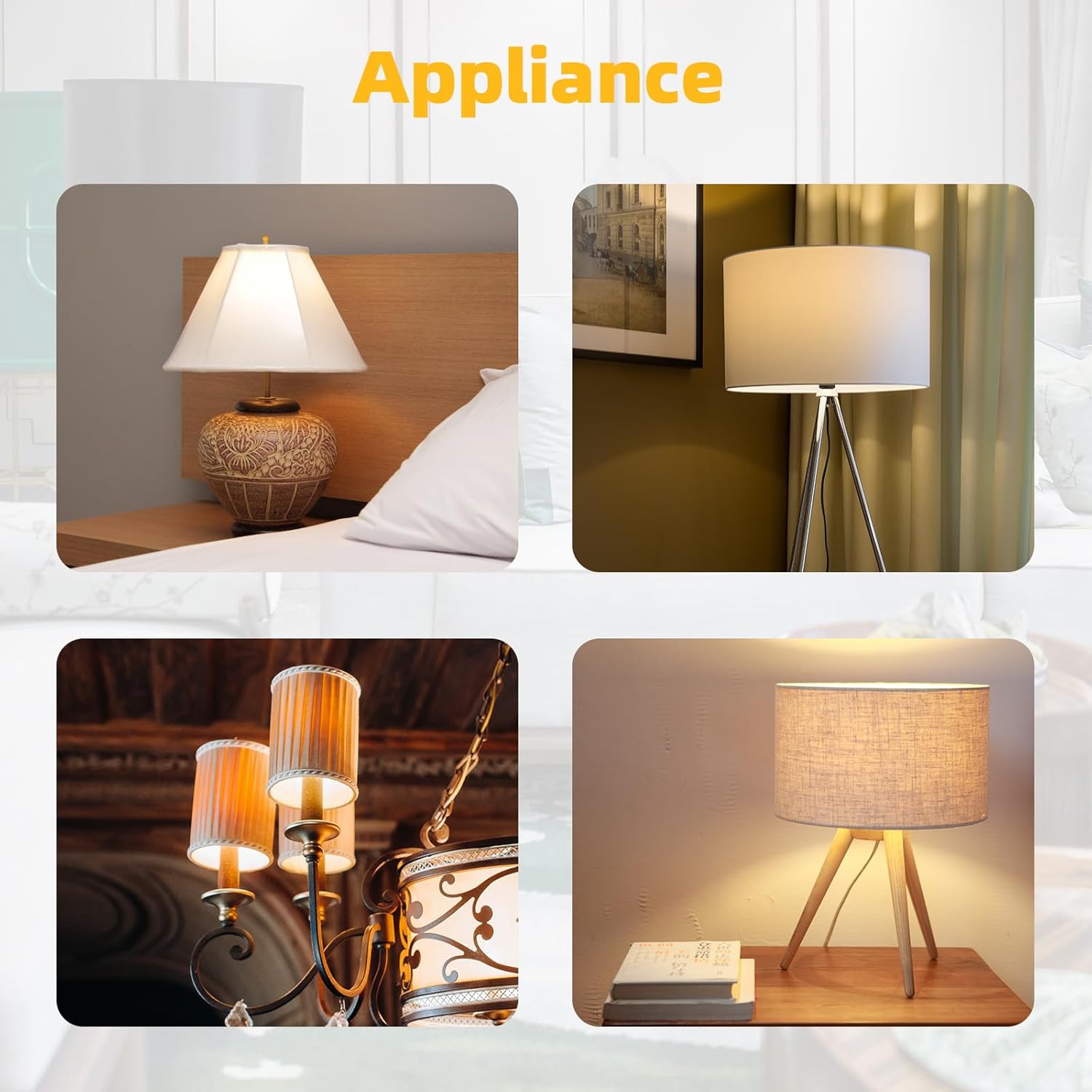 6/8/10 Inch Metal Lampshade Ring Set (2 Pcs Each) - Heavy Duty Lamp Shade Holder Frame for DIY Repair, Replacement, Custom Lighting Projects