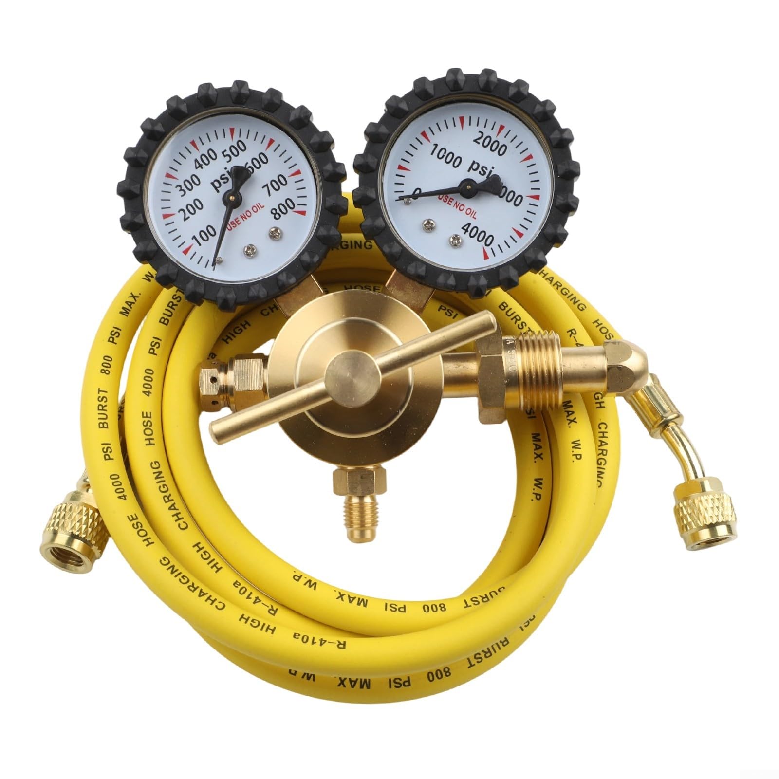 Regulador de presión de nitrógeno de latón con manómetro para G5/8 y CGA580 Kit de conexión incluye manguera de 2 m para sistemas de control de gas industriales y de laboratorio de alta presión (B)