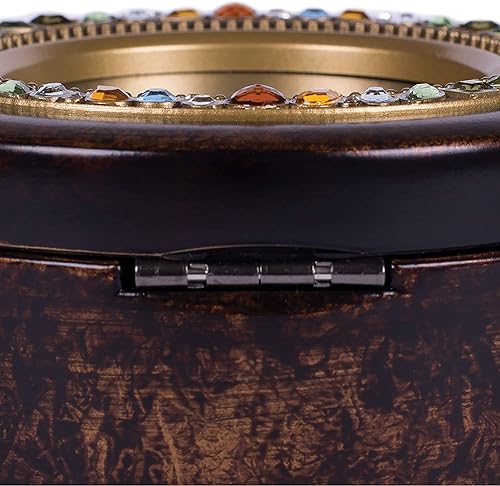 Miniatura 7 de Cottage Garden Mom Love You Cherished Gift Amber Earth Tone Joyero Caja de música reproduce el viento debajo de mis alas