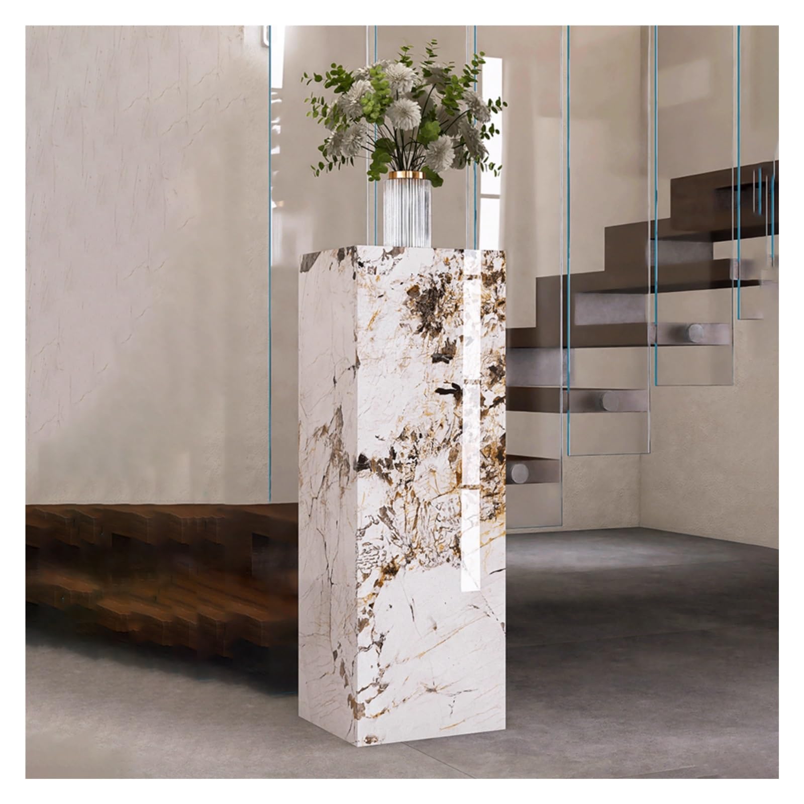 Présentoir cubique en métal pour la vente au détail - Support surélevé 30 x 30 x 20 cm pour vêtements, œuvres d'art, sculptures et décoration intérieure - Colonne d'affichage durable et élég