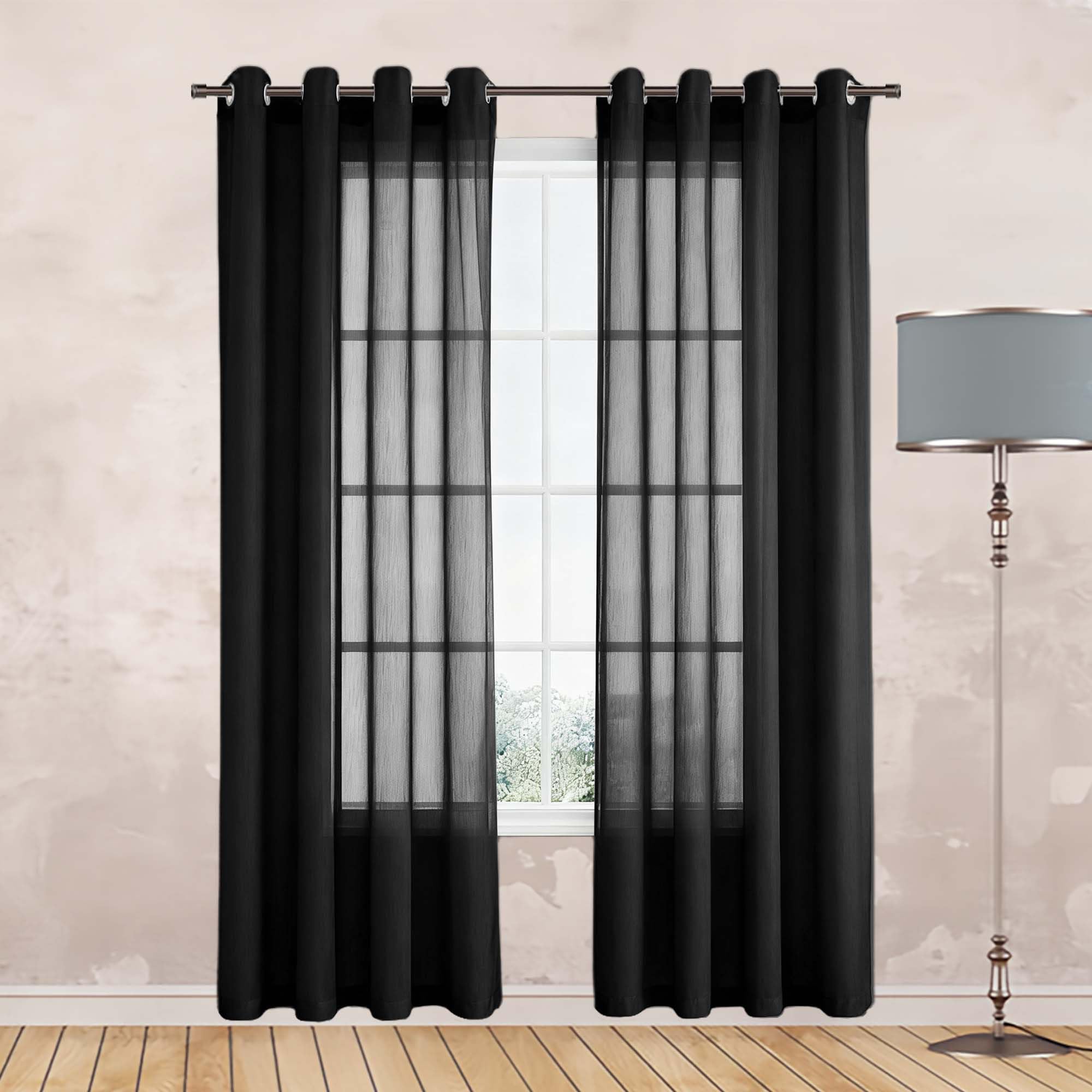 Voilages anti UV et lumineux JIAFANG rideaux noirs doux 210x330 cm pour bloquer le soleil