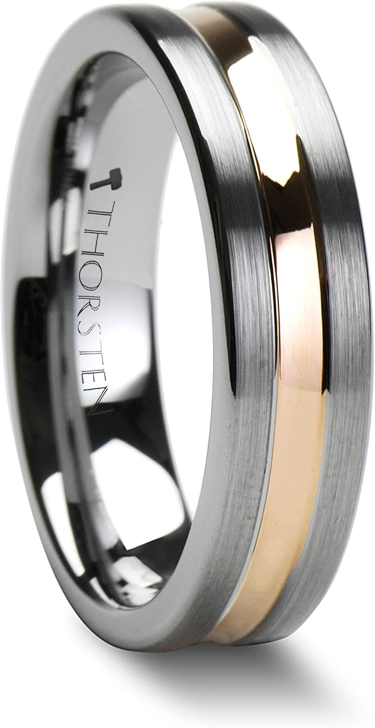 Thorsten Zeus Tungsten Rings for Men Tungsten Comfort Fit Flat Brushed Wedding Ring Band