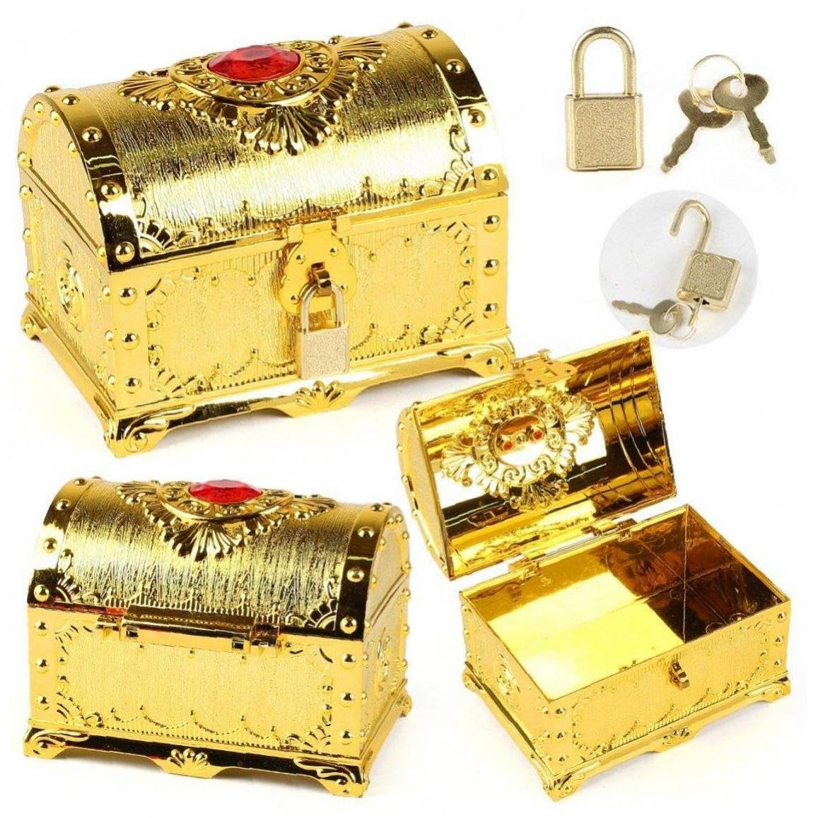 Amazon｜宝箱 子供 海賊の宝箱 おもちゃ収納箱 冒険宝箱 プラスチック