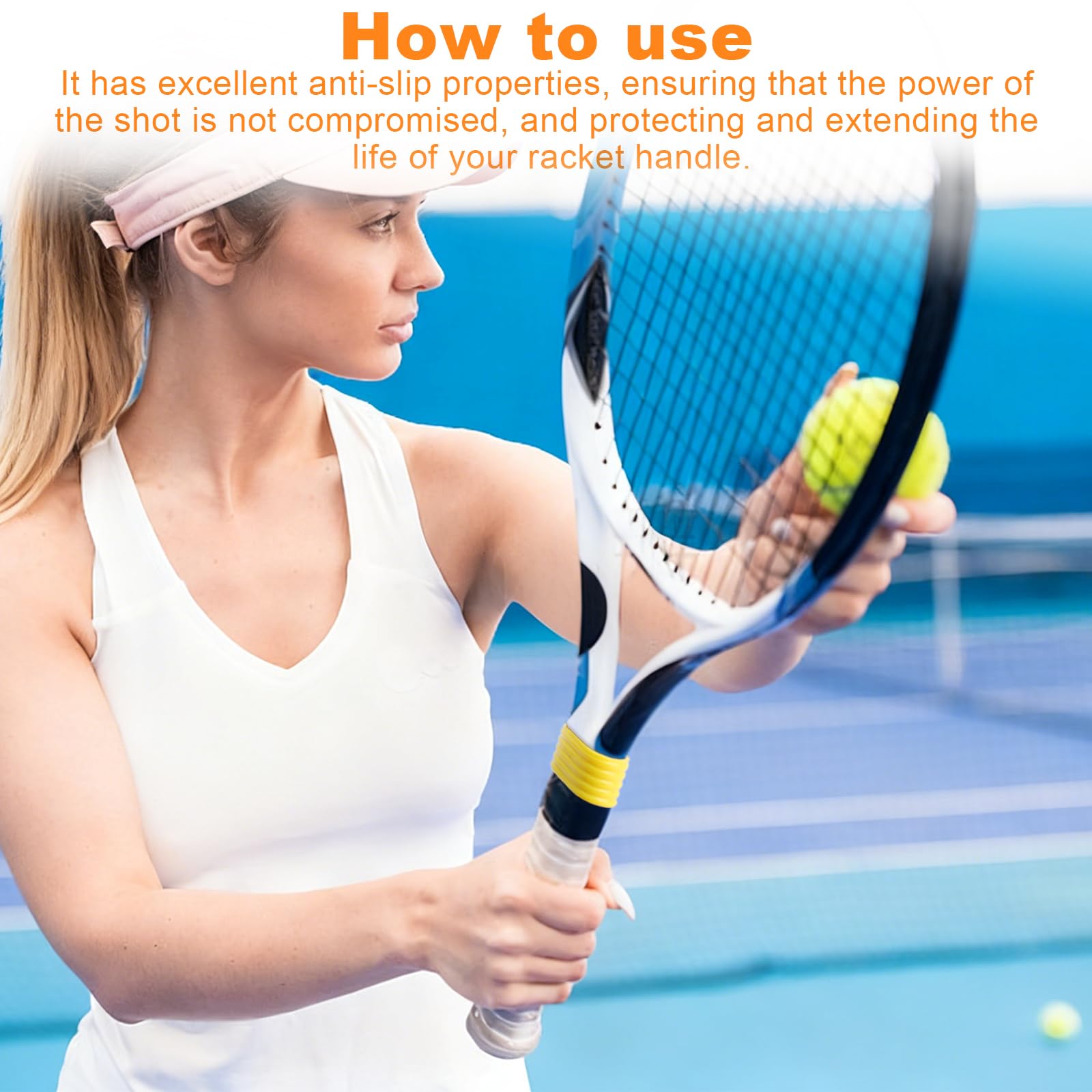 8 anillos de goma, banda de agarre para raquetas de tenis, raquetas de tenis, bandas antideslizantes, agarre de silicona, anillos elásticos, bádminton, paddle tenis, pickleball, raqueta de squash (4