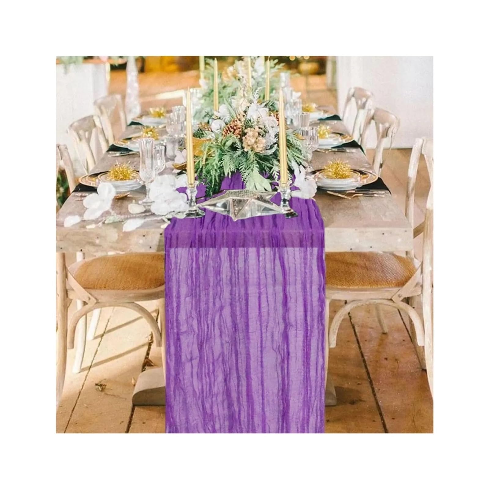 Cheese Cloth Table Runner Purple Cheesecloth Table Runner Gauze Fabric 90x300cm Vintage Rustic Boho Wedding Party Bridal Birthday Home Decor