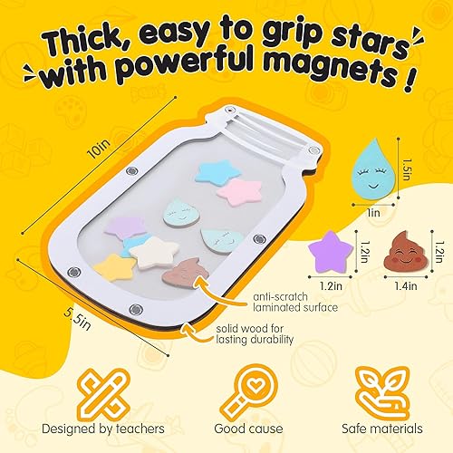 Miniatura 2 de Doyosh Tarro de recompensa de estrellas para estudiantes, herramienta de gestión de aula de entrenamiento para niños, recompensa magnética para