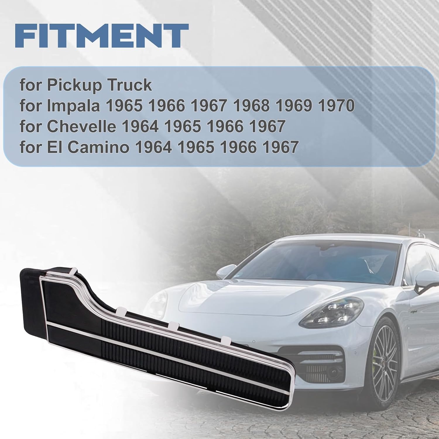 Accelerator Gas Pedal Pad with Trim for Pickup Truck, Compatible with 1965-1970 Impala Chevelle El Camino K35/K3500 K15/K1500 C35/C3500 Pickup Rubber Accelerator Pedal Pad