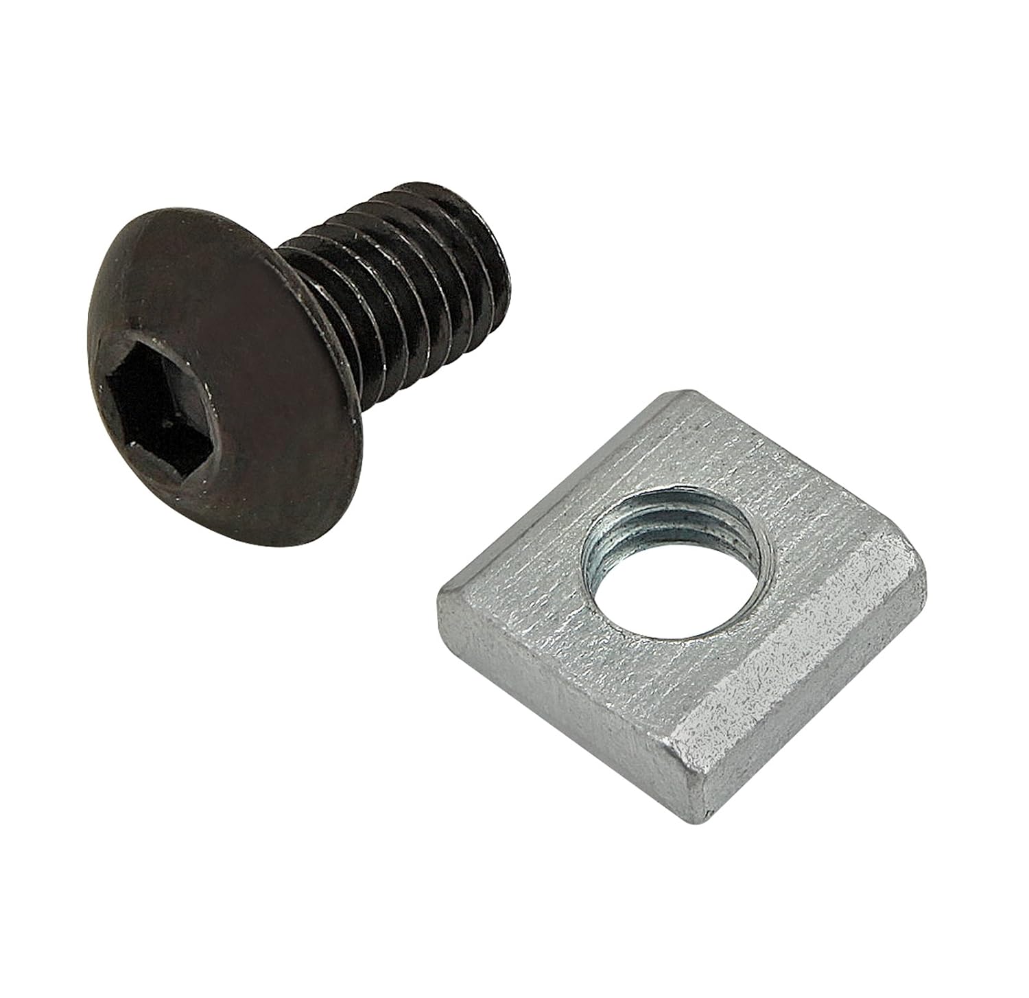 80/20 Inc., 75-3581, 20 Series, M5 x8mm Button Socket Head Cap Screw (BSHCS) with Slide-in Economy T-Nut, Bright Zinc (25 Pack)