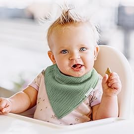 Muslin Baby Bibs for Boys Girls,10 Pack Super Absorbent Baby Bandana Drool Bibs Set for Teething and Drooling,100% Cotton Soft for Infant,Newborn