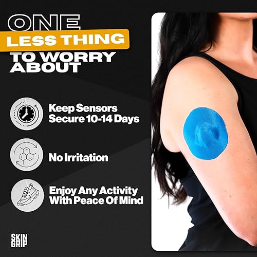 Vista 43 de SKIN Grip Medtronic Guardian, Freestyle Libre, parches adhesivos Enlite. Parches CGM precortados. Protección de monitor de glucosa constante. Cinta