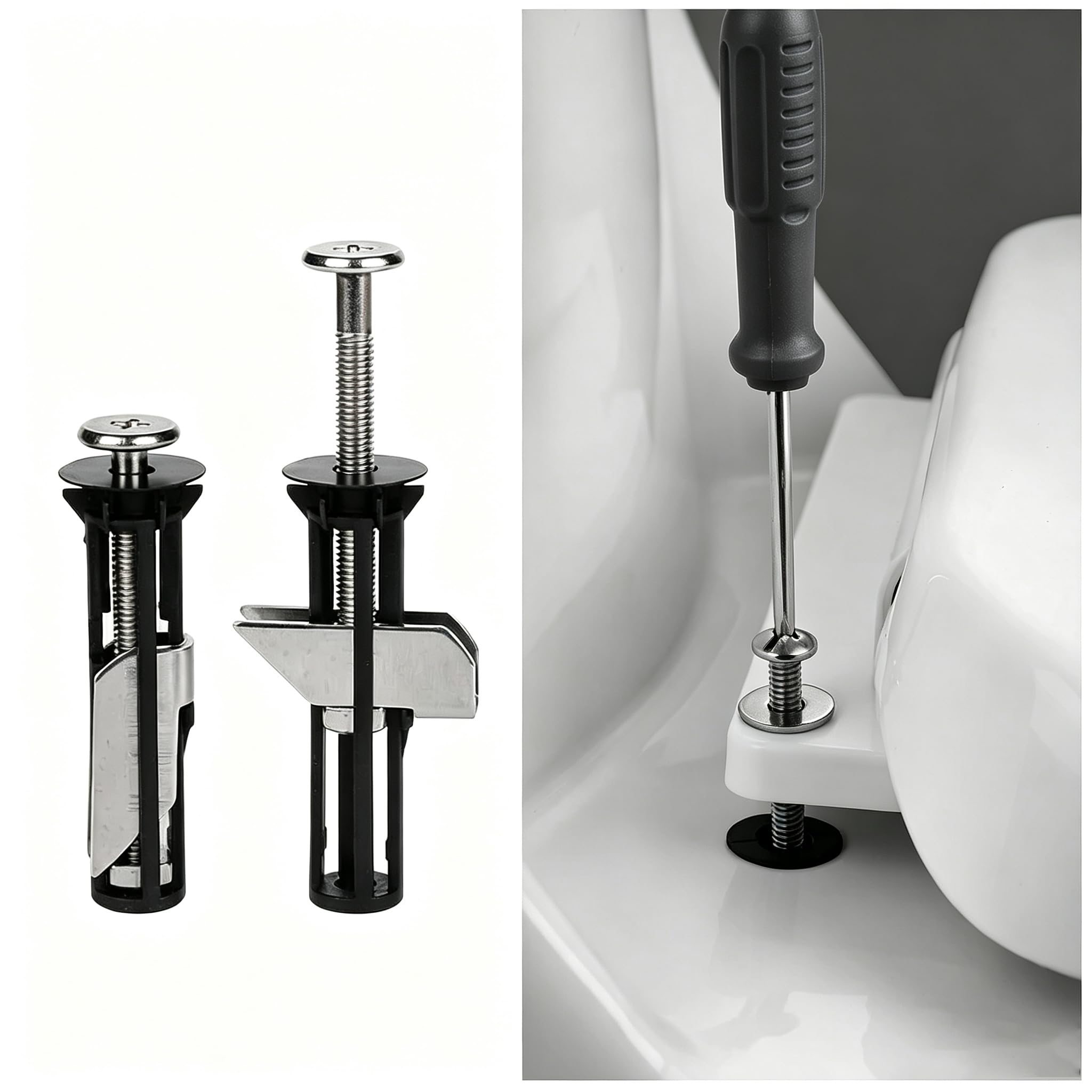 Toilet Seat Bolt Kit - Universal Replacement Hardware -6 Toilet Seat Bolt Kit - Universal Replacement Hardware -6