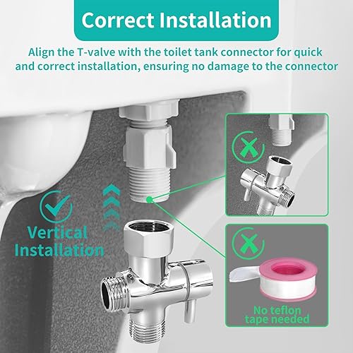 Miniatura 5 de BARROCK Pulverizador de bidé para inodoro, pulverizador de chorro de mano para inodoros existentes con manguera de bidé, ducha musulmana de presión
