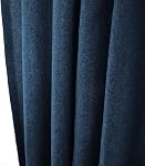 Short Curtains 36 inches Long Linen Textured Privacy Kitchen Tier Curtains Navy Blue Half Window Curtains Cafe Bathroom Basement Small Mini Curtain Panels Rod Pocket 2 Pieces 27"x36"