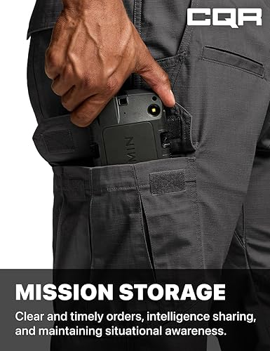 Vista 4 de CQR Men's Tactical Pants, Water Resistant Ripstop Cargo Pants, Lightweight EDC Work Hiking Pants, Outdoor Apparel