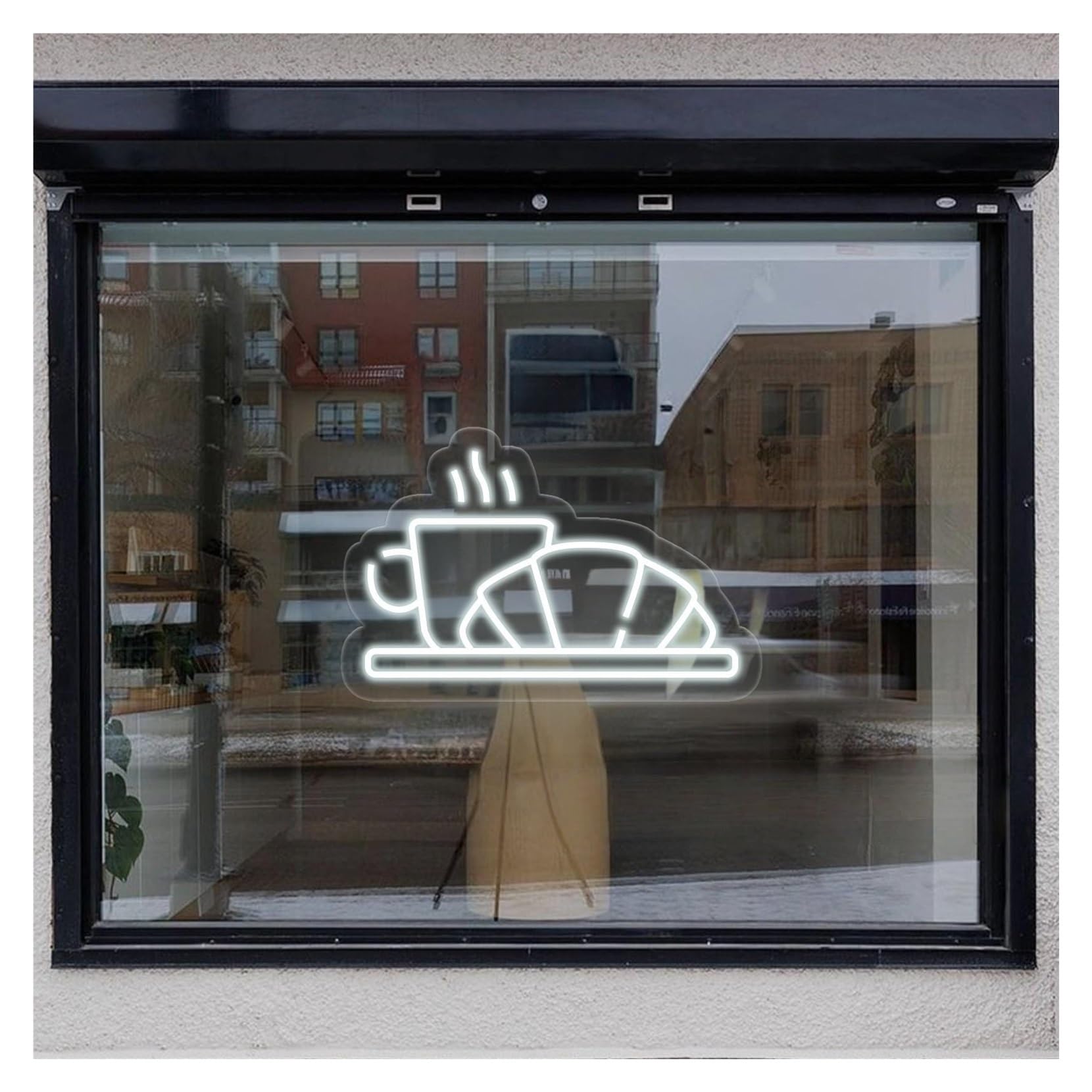 Rongch A Hanging Rt Signs Coffee & Croissant Neon Sign,Suitable For Bakery Store Decor With Dimmable 26Cmx40cm(A)